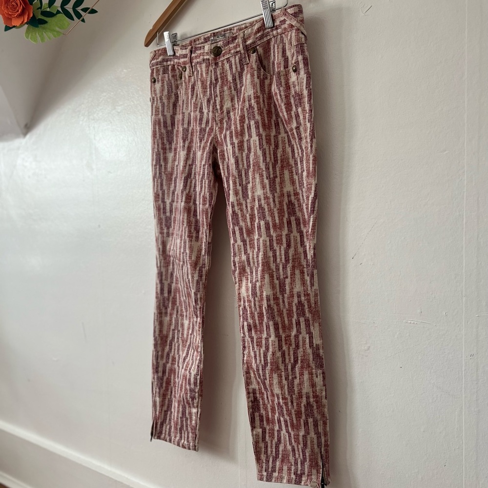 NWOT Free People 30 ankle zip jeans denim pink purple spring